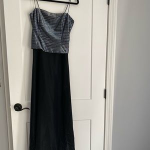 Flowy full length party black party dress